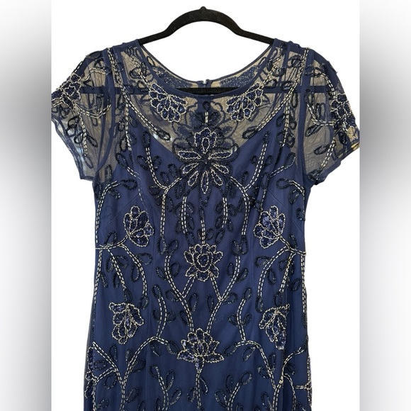 Adrianna Papell Women's Beaded Mesh Covered Gown - Picture 7 of 11